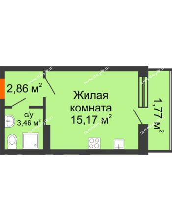 Студия 23,33 м² в ЖК Суворов-Сити, дом № 1
