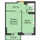 1 комнатная квартира 40,37 м², ЖК Орбита - планировка