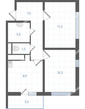 2 комнатная квартира 44,5 м² в ЖК Левенцовка парк, дом Корпус 8-12.1