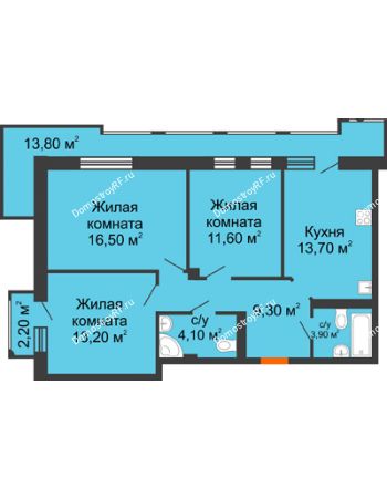 2 комнатная квартира 80,3 м² - ЖК Утро