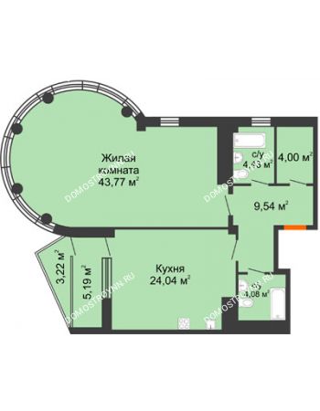 1 комнатная квартира 93,42 м² в ЖК Renaissance (Ренессанс), дом № 1