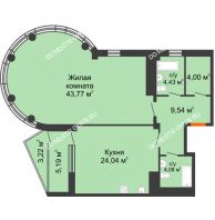1 комнатная квартира 93,42 м² в ЖК Renaissance (Ренессанс), дом № 1 - планировка