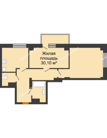 2 комнатная квартира 58,15 м² в ЖК Сокол Градъ, дом Литер 1 (8)