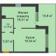 1 комнатная квартира 50,14 м² в Жилой Район Никольский, дом ГП-54 - планировка
