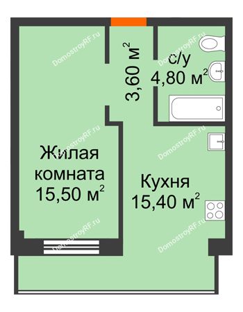 1 комнатная квартира 39,3 м² в Микрорайон Европейский, дом №9 блок-секции 1,2