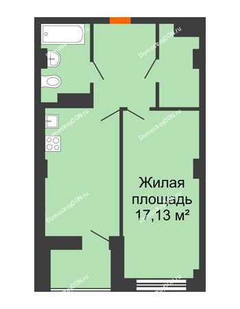 1 комнатная квартира 47,56 м² в ЖК Сокол Градъ, дом Литер 1 (8)