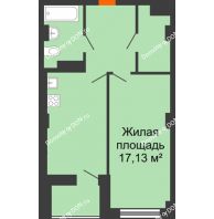 1 комнатная квартира 47,56 м² в ЖК Сокол Градъ, дом Литер 1 - планировка
