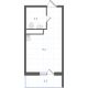 Студия 21,5 м² в ЖК Левенцовка парк, дом Корпус 8-12.1 - планировка