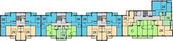 Планировка 5 этажа в доме № 6 в ЖК Дом с террасами