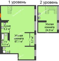 Студия 172,3 м² в Микрорайон Видный	, дом ГП-22 - планировка