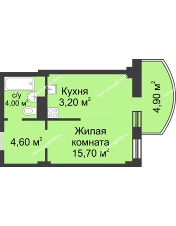 Студия 32,35 м² - ЖК Крепостной вал