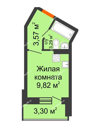 Студия 18,33 м² - ЖД Кислород