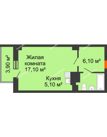 Студия 32,93 м² в ЖК Сокол Градъ, дом Литер 3 (6)