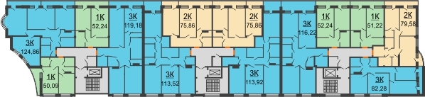 ЖК Волна - планировка 3 этажа