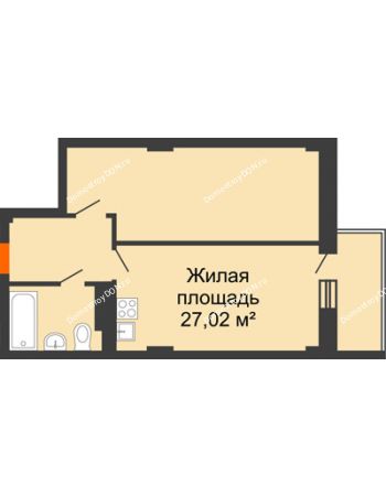 2 комнатная квартира 41,73 м² в ЖК Сокол Градъ, дом Литер 6