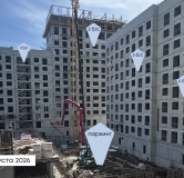 Ход строительства дома секция 1 в ЖК Вектор премиум-квартал -