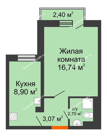 1 комнатная квартира 31,76 м² в ЖК Мечников, дом ул. Таврическая, 4
