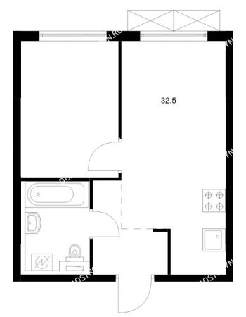 1 комнатная квартира 32,5 м² в ЖК Савин парк, дом корпус 8