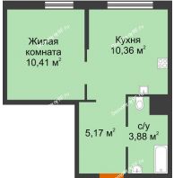 1 комнатная квартира 29,82 м² в ЖК Сердце Сибири, дом Квартал Геологов, ГП-2 - планировка