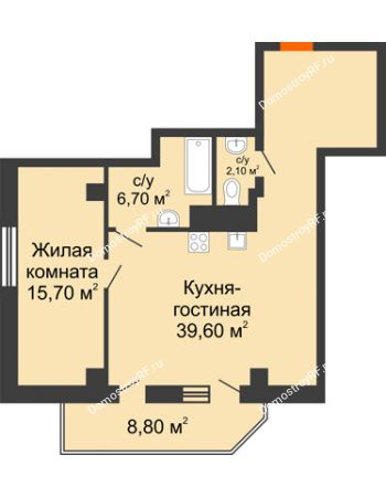 2 комнатная квартира 68,5 м² - ЖК Sacco & Vanzetty, 82 (Сакко и Ванцетти, 82)