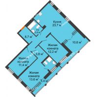 3 комнатная квартира 80,4 м² в ЖК Андерсен парк, дом ГП-1 - планировка