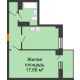 1 комнатная квартира 39,7 м² в ЖК Сокол Градъ, дом Литер 1 - планировка