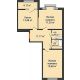 2 комнатная квартира 70,1 м² в ЖК Сердце, дом 1 - планировка