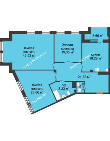 3 комнатная квартира 147,38 м² - ЖД Коллекция