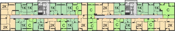 Планировка 3 этажа в доме 1 очередь - Литер 4 в ЖК Самолет