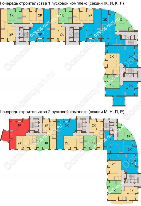 Планировка 12 этажа в доме № 89, корп. 1, 2 в ЖК Монолит