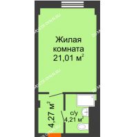 Апартаменты-студия 29,49 м², Апартаменты Бирюза в Гордеевке - планировка