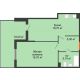 1 комнатная квартира 61,8 м² в ЖК Квартет, дом Литер 3 - планировка