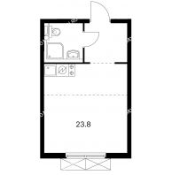 Студия 23,8 м² в ЖК Савин парк, дом корпус 3 - планировка