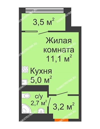Студия 25,5 м² в ЖК Новая Кузнечиха, дом № 28