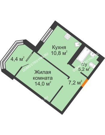 1 комнатная квартира 41,6 м² - ЖК Симфония Нижнего