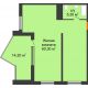 1 комнатная квартира 72,7 м² в ЖК Элегант, дом Литер 9 - планировка